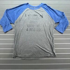 Next Level Graphic T I Dream of Flea Markets Antiques Vintage Goods Gray Blue XL